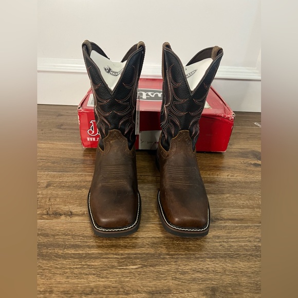 Justin Men's Waterproof EH Non-Steel Wellington Stampede Work Boots Sz 8EE - Picture 2 of 8